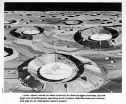 Arecibo-type antennas on the moon