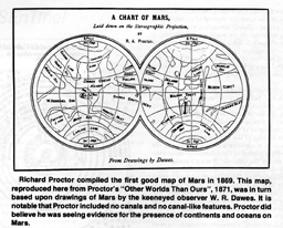 Richard Proctor compiled the first good map of Mars