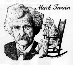 Drawing of Mark Twain