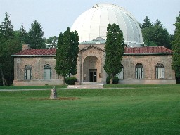 Perkins Observatory Building; Sundial in Front
